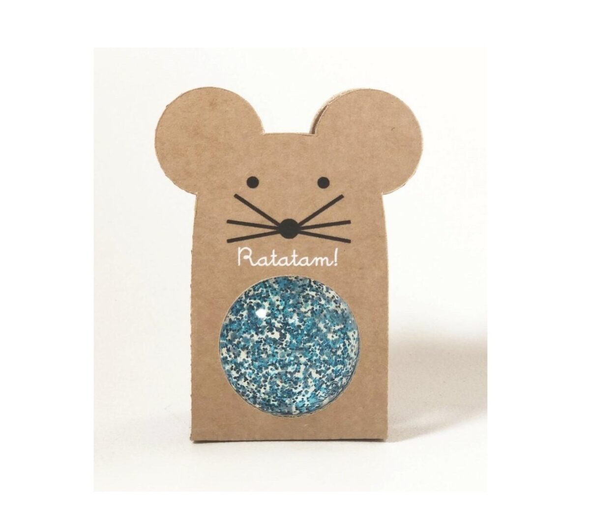 Ratatam - Piłka Mini Kauczukowa Mouse 4 Cm - Glitter Blue