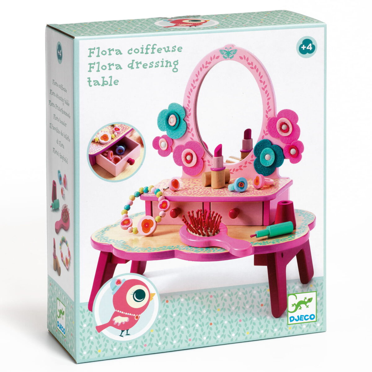 Djeco Drewniana Toaletka - Różowa Dj06553 Dla Dzieci