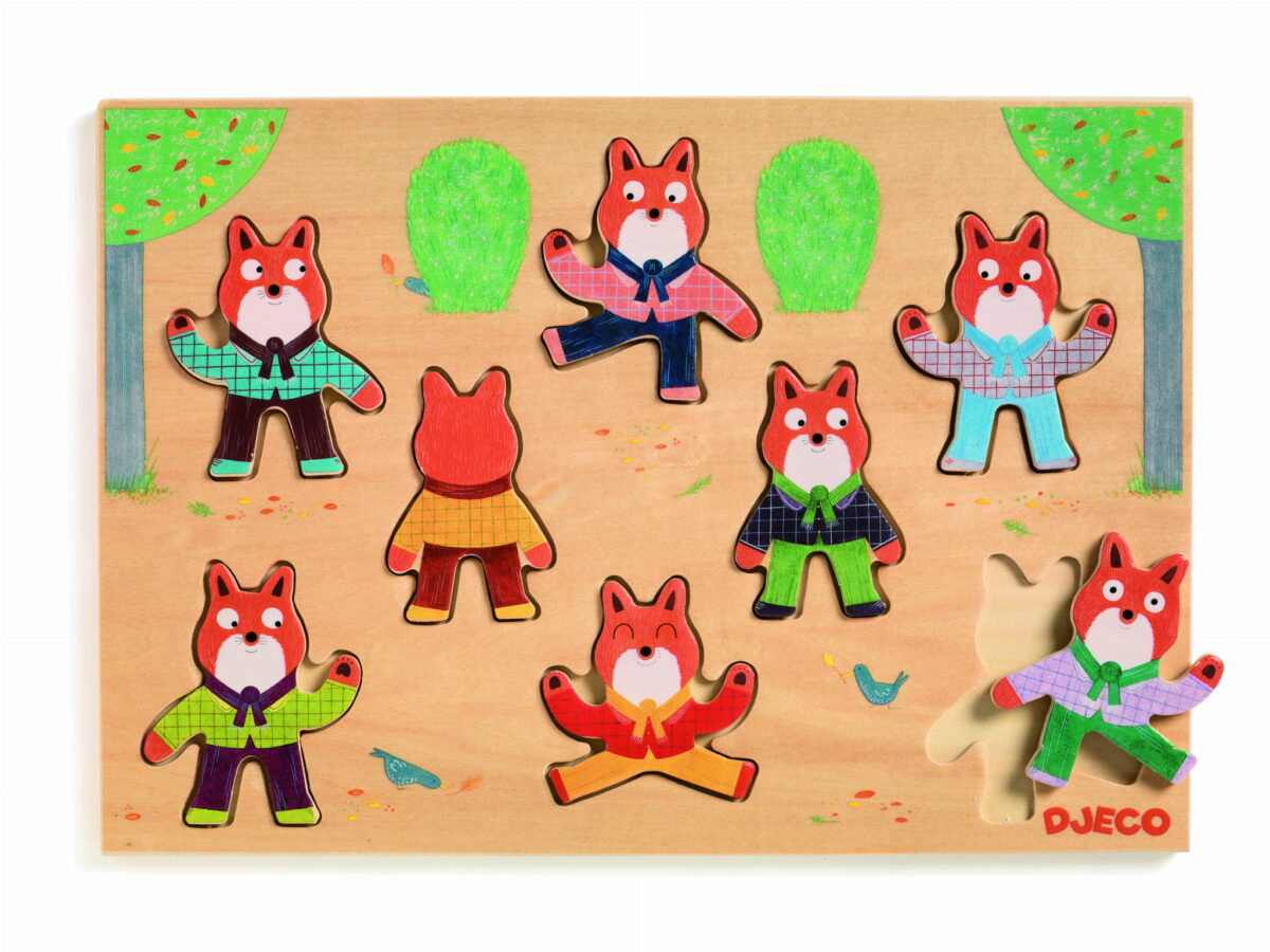 Djeco Drewniane Puzzle Foxymatch Dj01253 Dla Dzieci