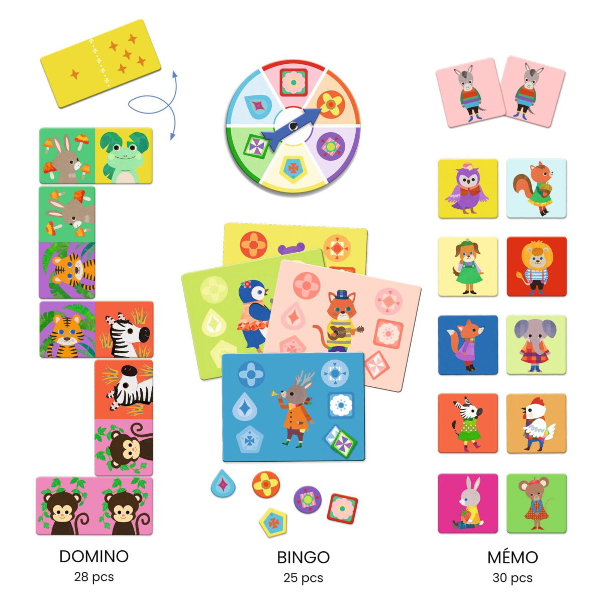 Djeco Gry Edukacyjne: Bingo-Memo-Domino Dj08143 Sklep Internetowy