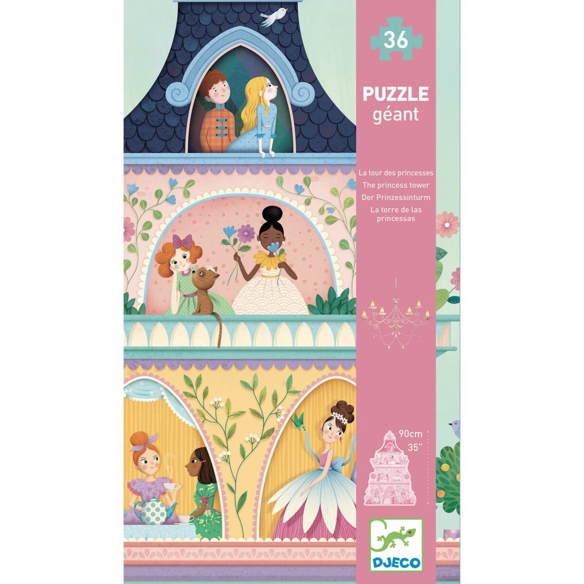 Djeco Puzzle Kartonowe Gigant Wieża Księżniczek Dj07130 Dla Dzieci
