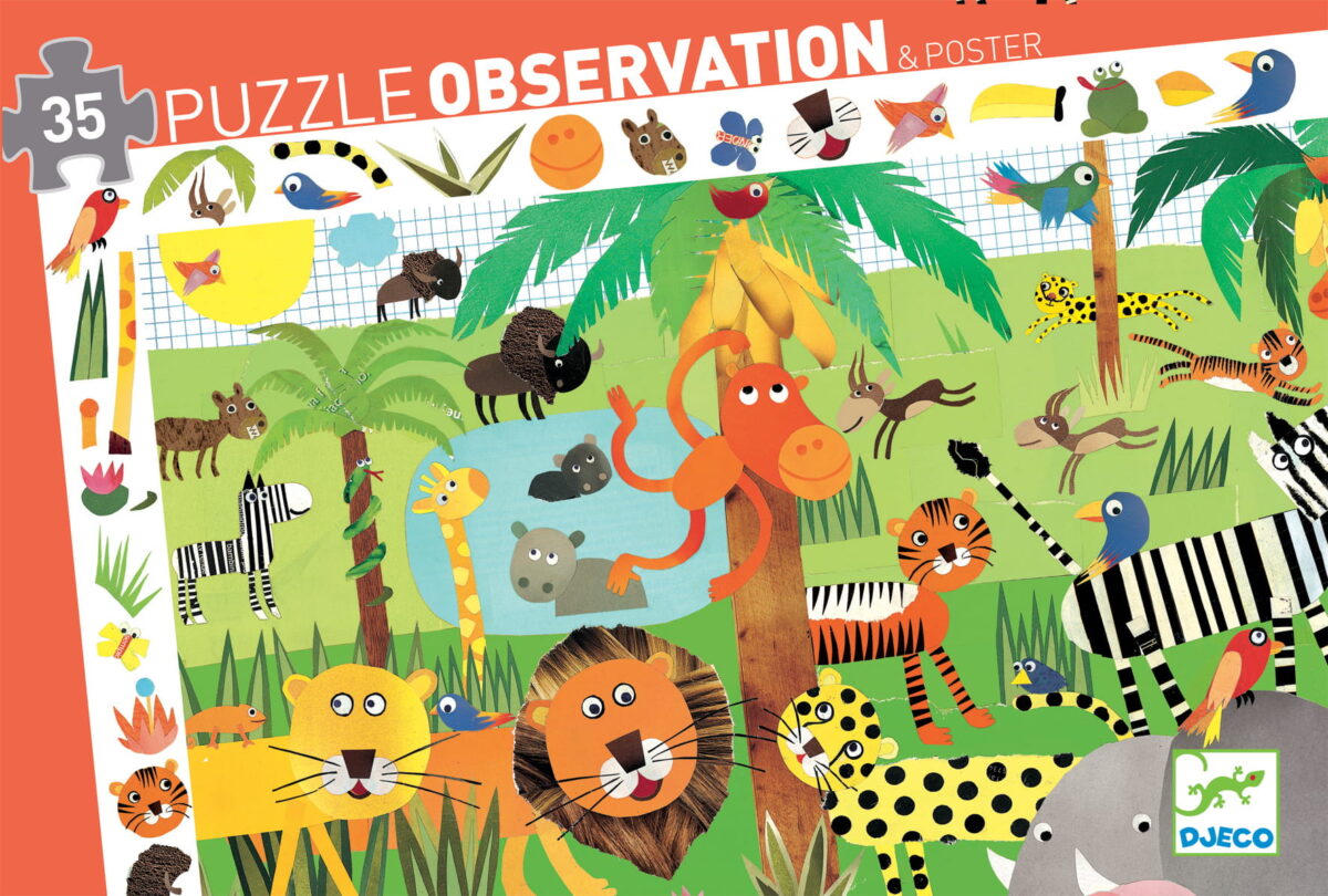 Djeco Puzzle Obserwacja Dżungla  - 35 El.dj07590 Dla Dzieci