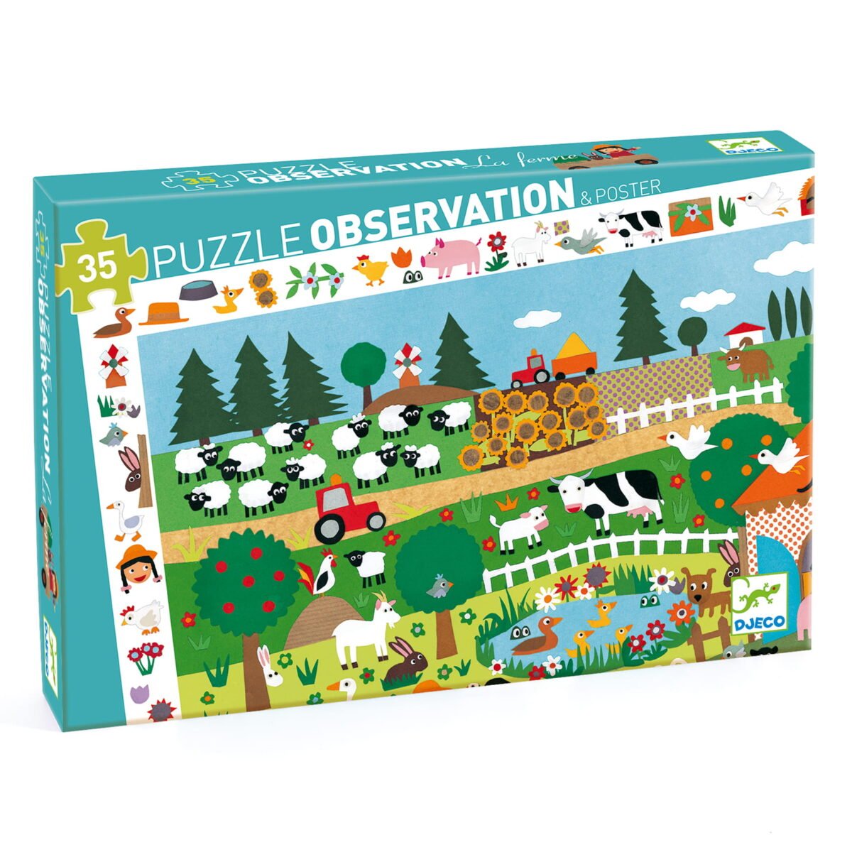 Djeco Puzzle Obserwacja Farma - 35 El.dj07591 Dla Dzieci