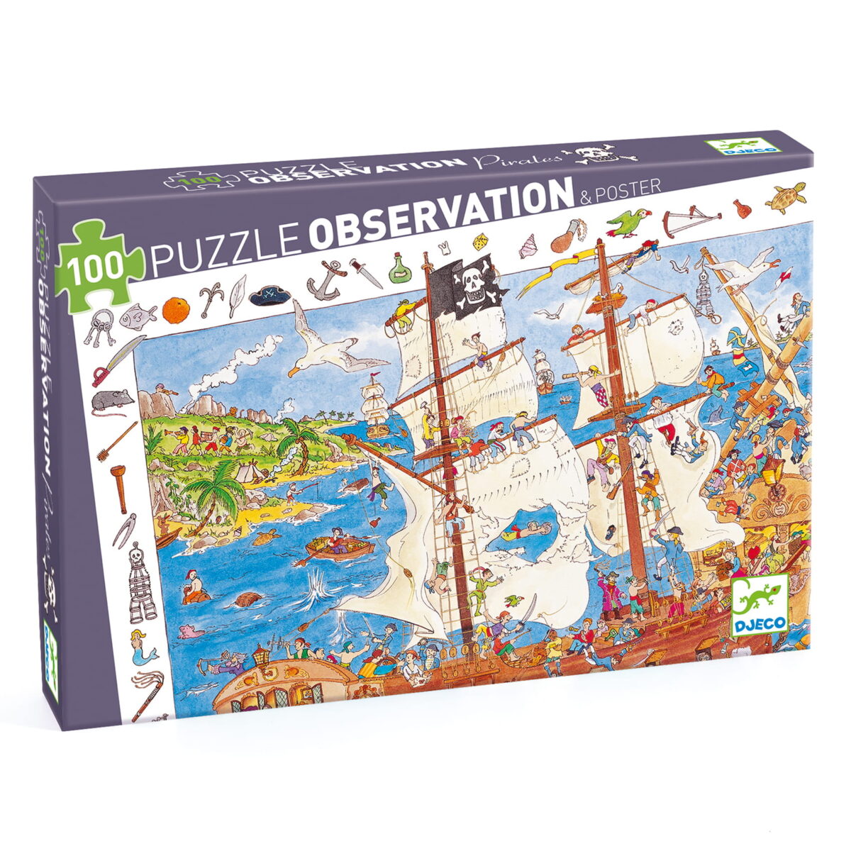 Djeco Puzzle Obserwacja  Piraci - 100 El.dj07506 Dla Dzieci