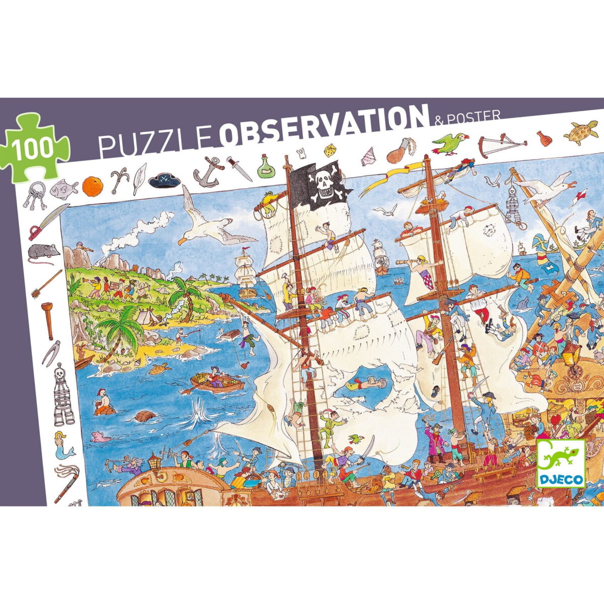 Djeco Puzzle Obserwacja  Piraci - 100 El.dj07506