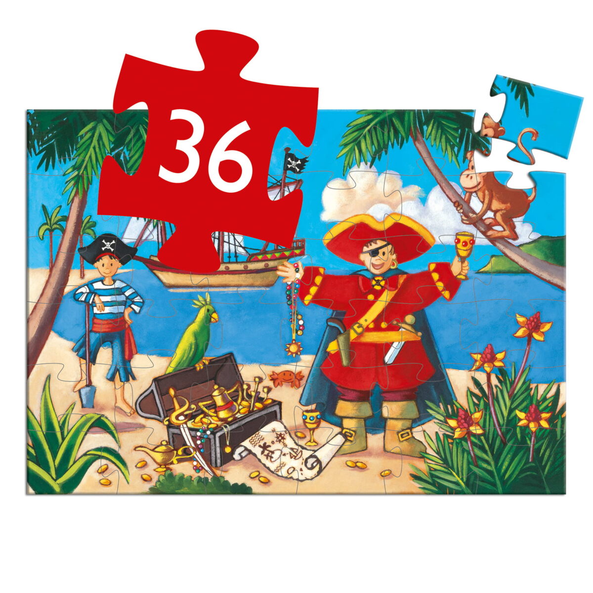 Djeco Puzzle Tekturowe Pirat 36 El. Dj07220 Sklep Internetowy