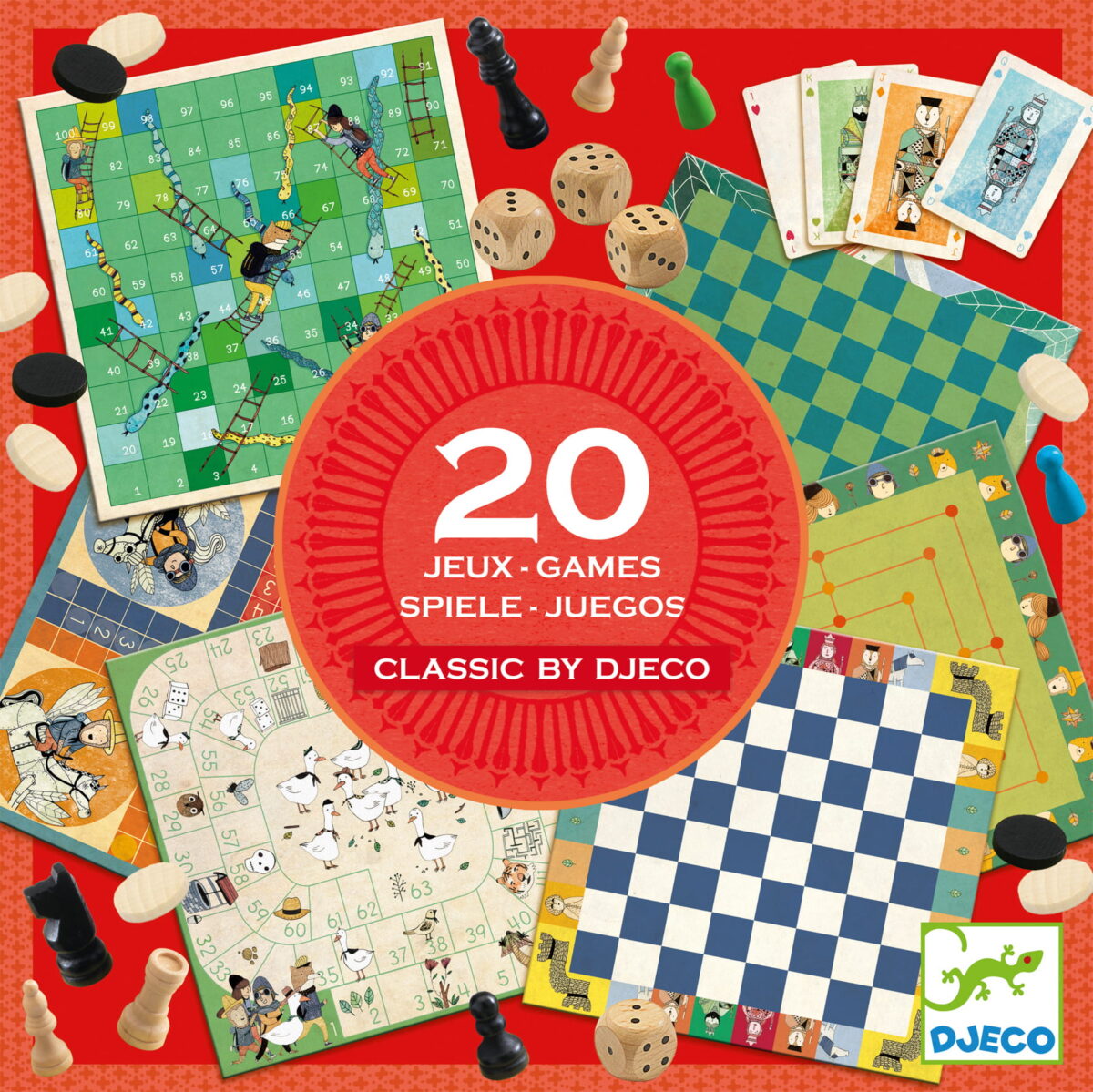 Djeco Zestaw 20 Gier Classic Box Dj05219 Dla Dzieci
