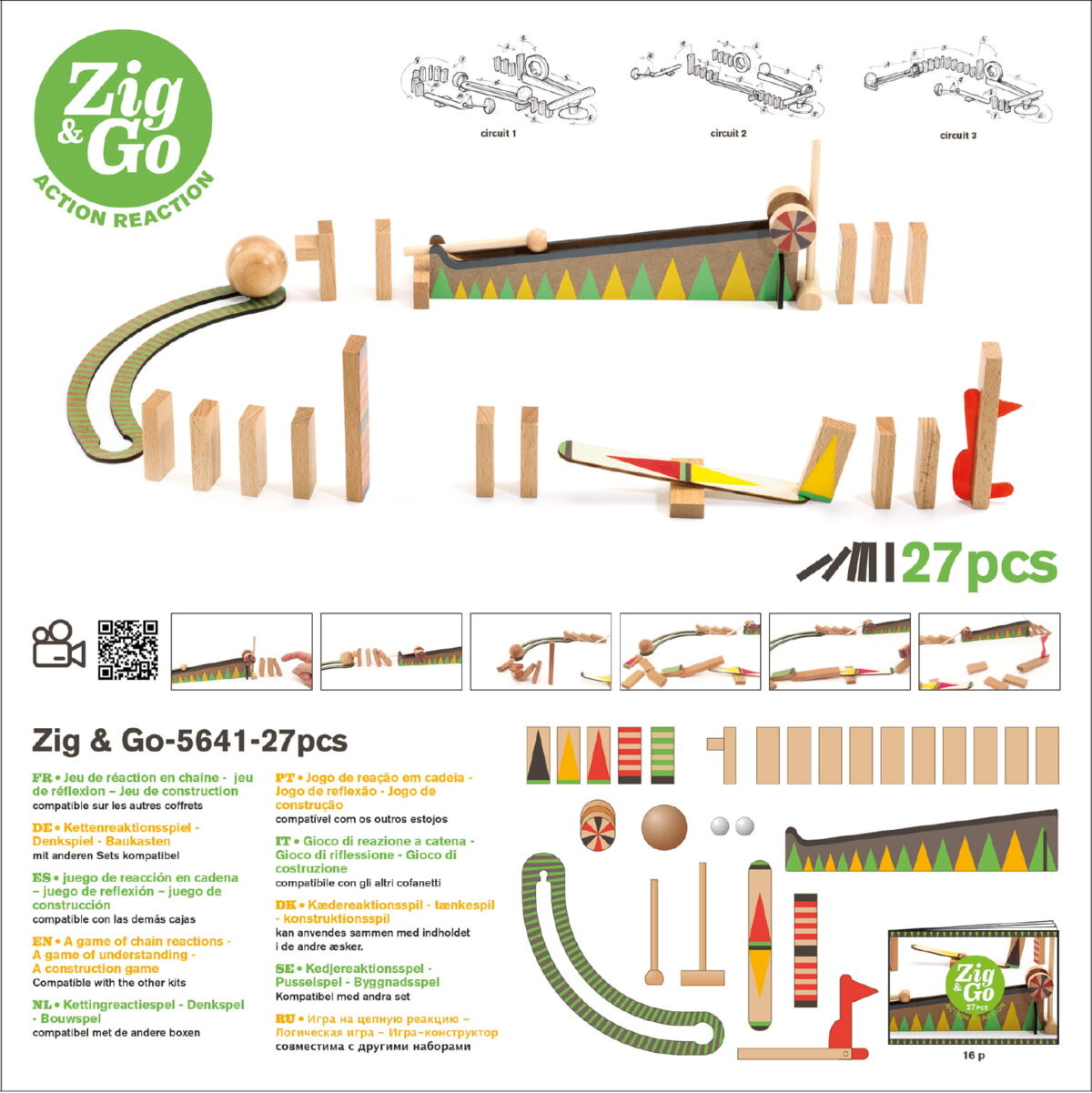 Djeco Zestaw Zig &Amp; Go-27 Elementów Dj05641