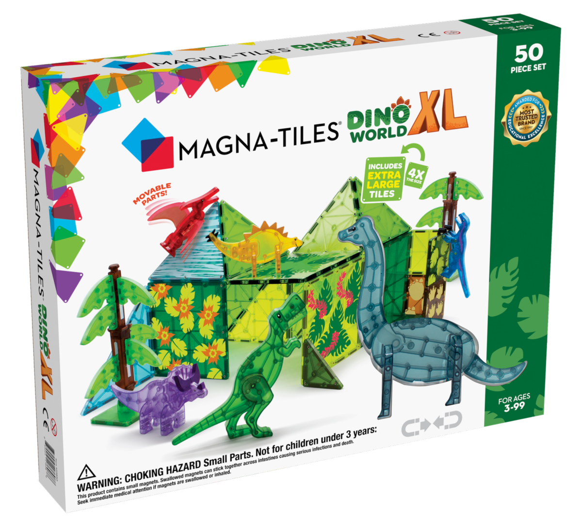 Magna-Tiles Klocki Magnetyczne Dino World Xl 50 El.