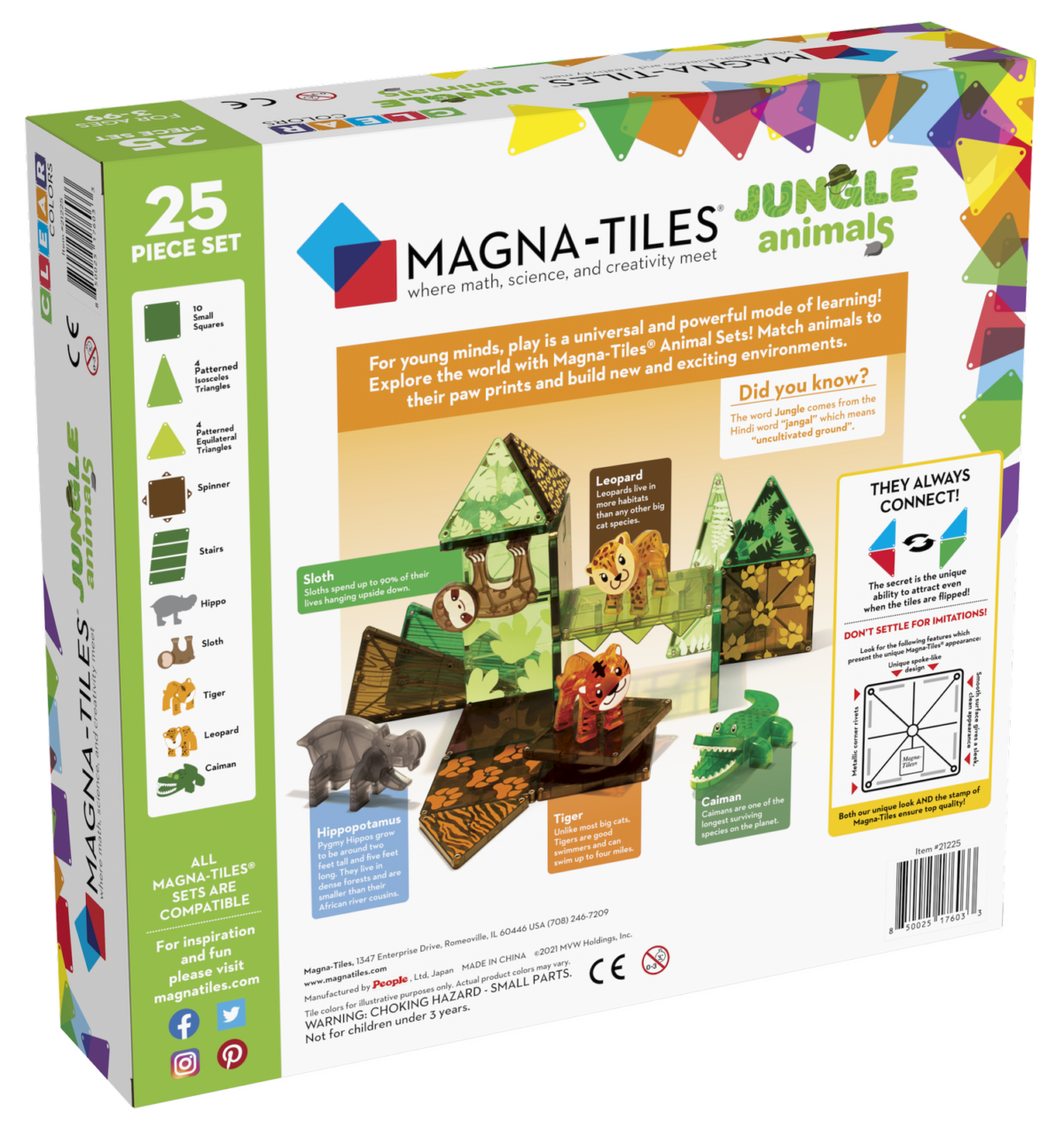 Magna-Tiles Klocki Magnetyczne Jungle Animals 25 El.