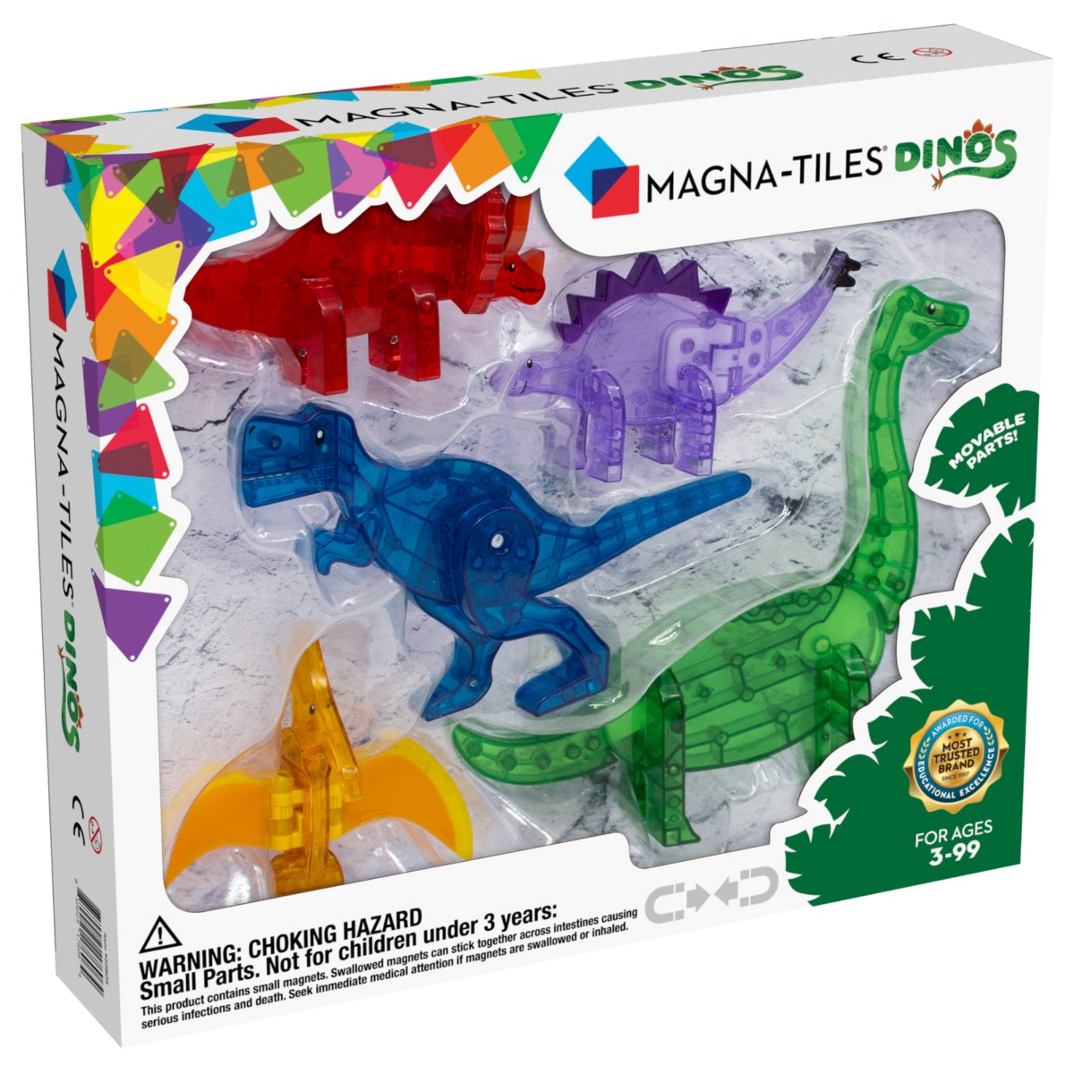 Magna-Tiles Klocki Magnetyczne Zestaw Dino 5 El.