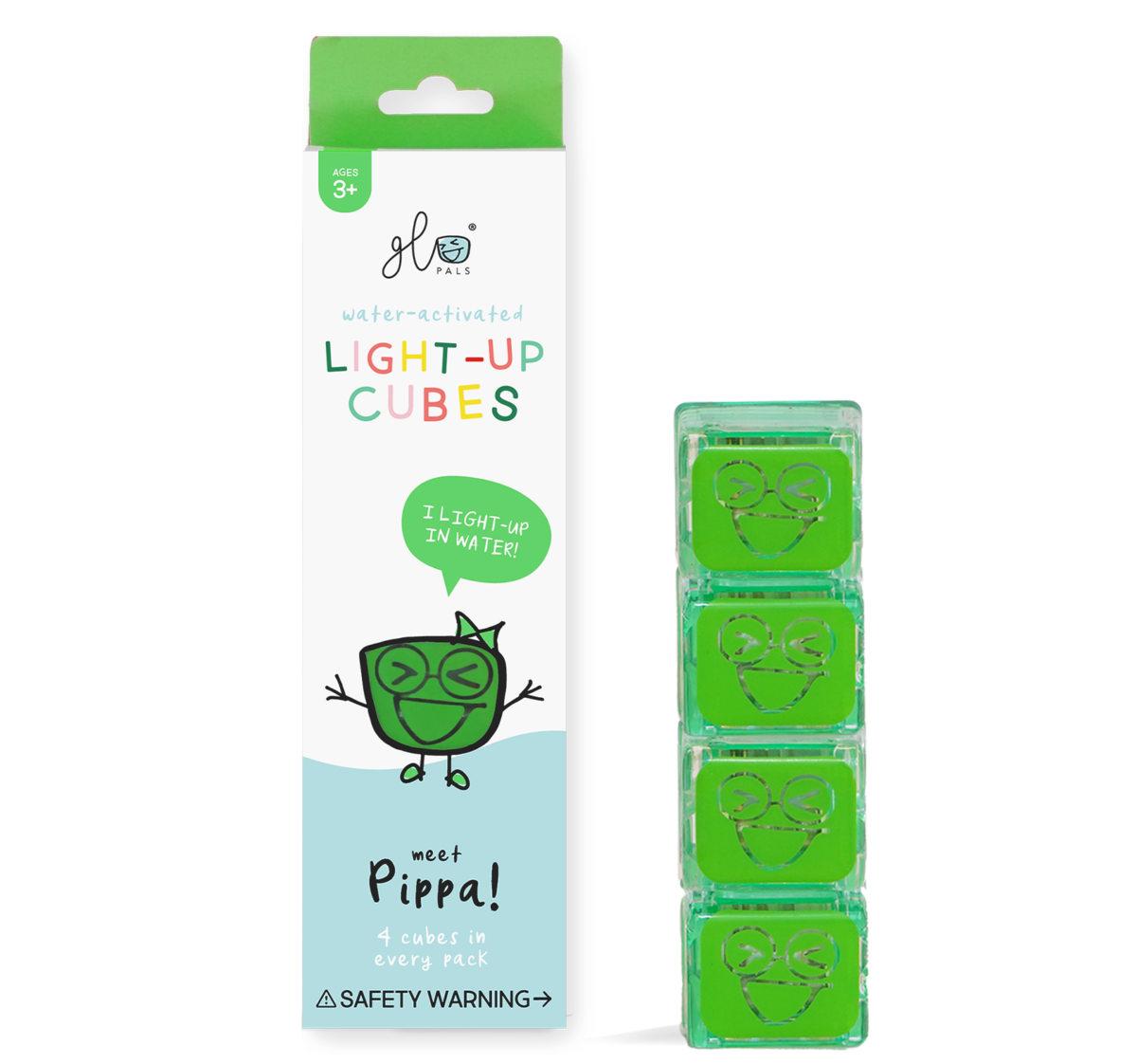 Glo Pals, Kostki Sensoryczne Świecące W Wodzie Pippa - Zabawka Kąpielowa, Kolor Zielony