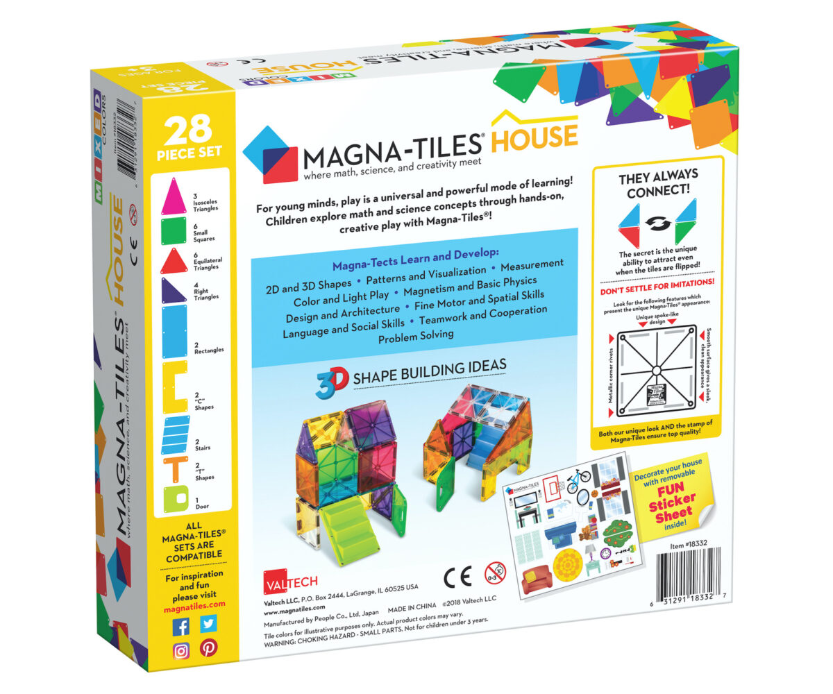 Magna-Tiles, Klocki Magnetyczne House 28 El.
