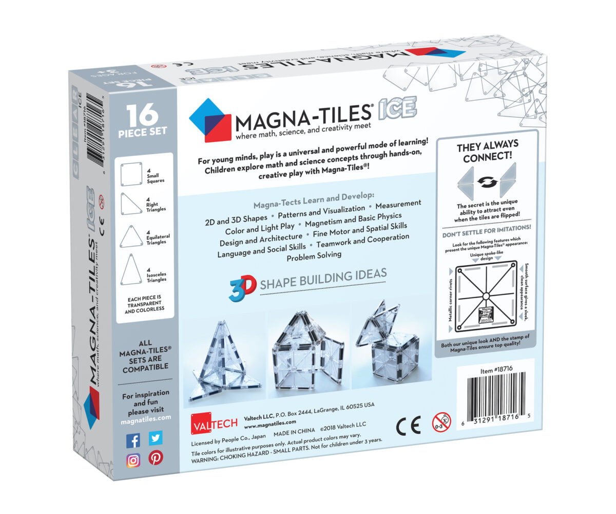 Magna-Tiles, Klocki Magnetyczne Ice 16 El.