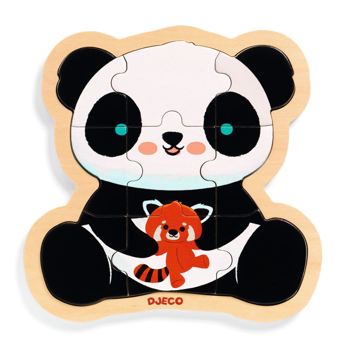 Djeco Drewniane Puzzle W Ramce Panda  2+