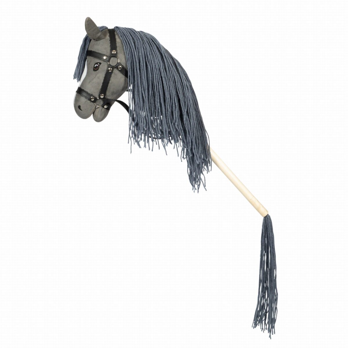 Byastrup Hobby Horse - Szary Koń Na Kiju Z Otwartą Buzią I Ciemnoszarą Grzywą