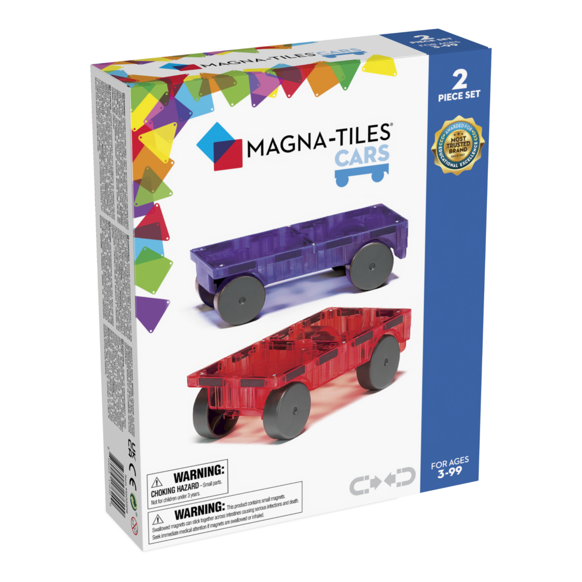 Magna-Tiles® Zestaw Do Rozbudowy Cars 2 El. Czerwony I Fioletowy