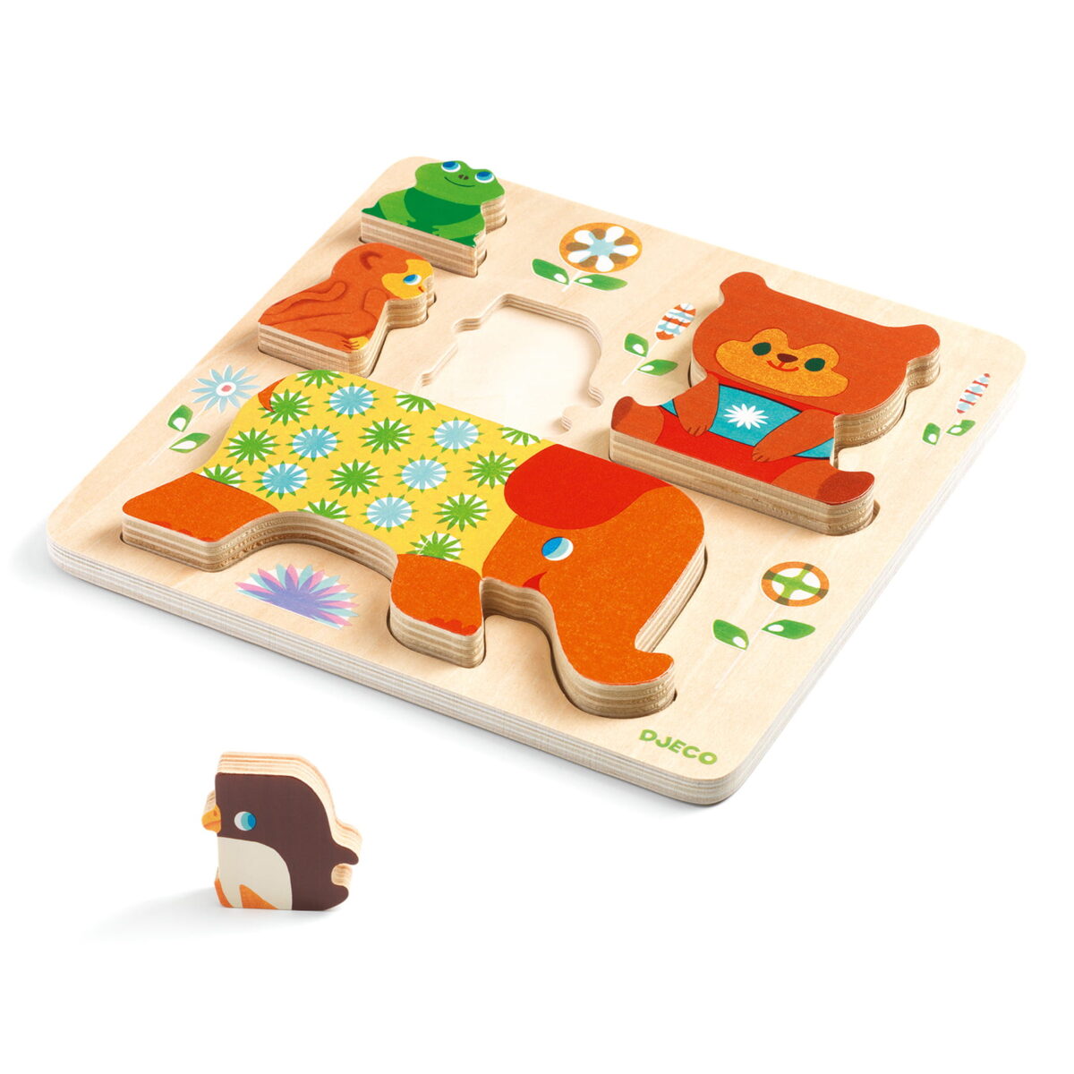 Djeco Drewn. Puzzle Przestrz.piramidka Zwierzą Dj01056 Zabawki Sklep Internetowy Z Zabawkami Dla Dzieci