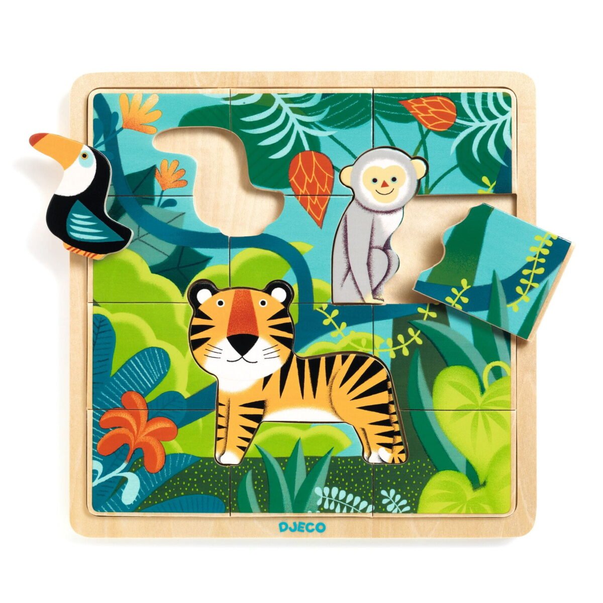 Djeco &Gt; Puzzle &Gt; Drewniane Edukacyjne Puzzle Drewniane Dżungla Dj01810
