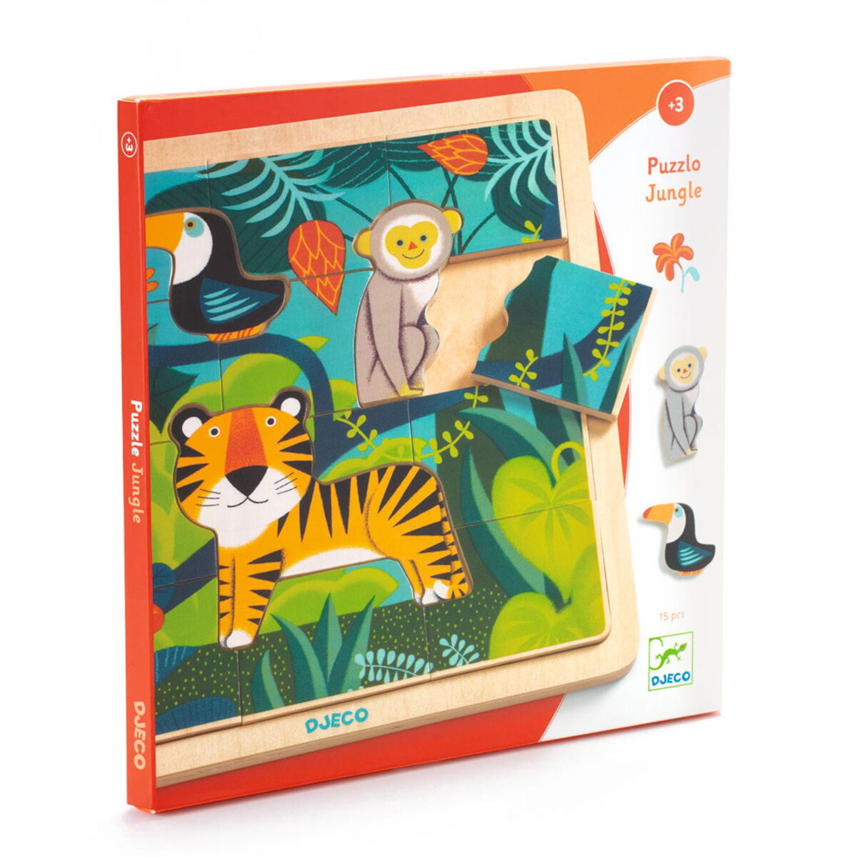 Djeco &Gt; Puzzle &Gt; Drewniane Edukacyjne Puzzle Drewniane Dżungla Dj01810