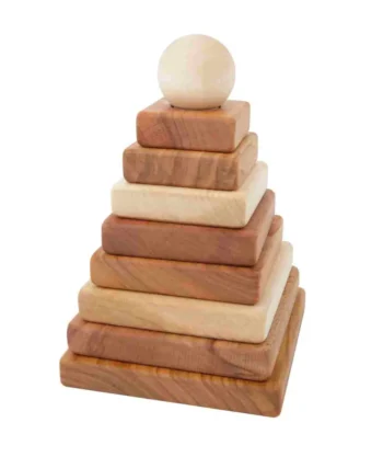 Wooden Story Drewniana Piramida Kwadratowa – Naturalna