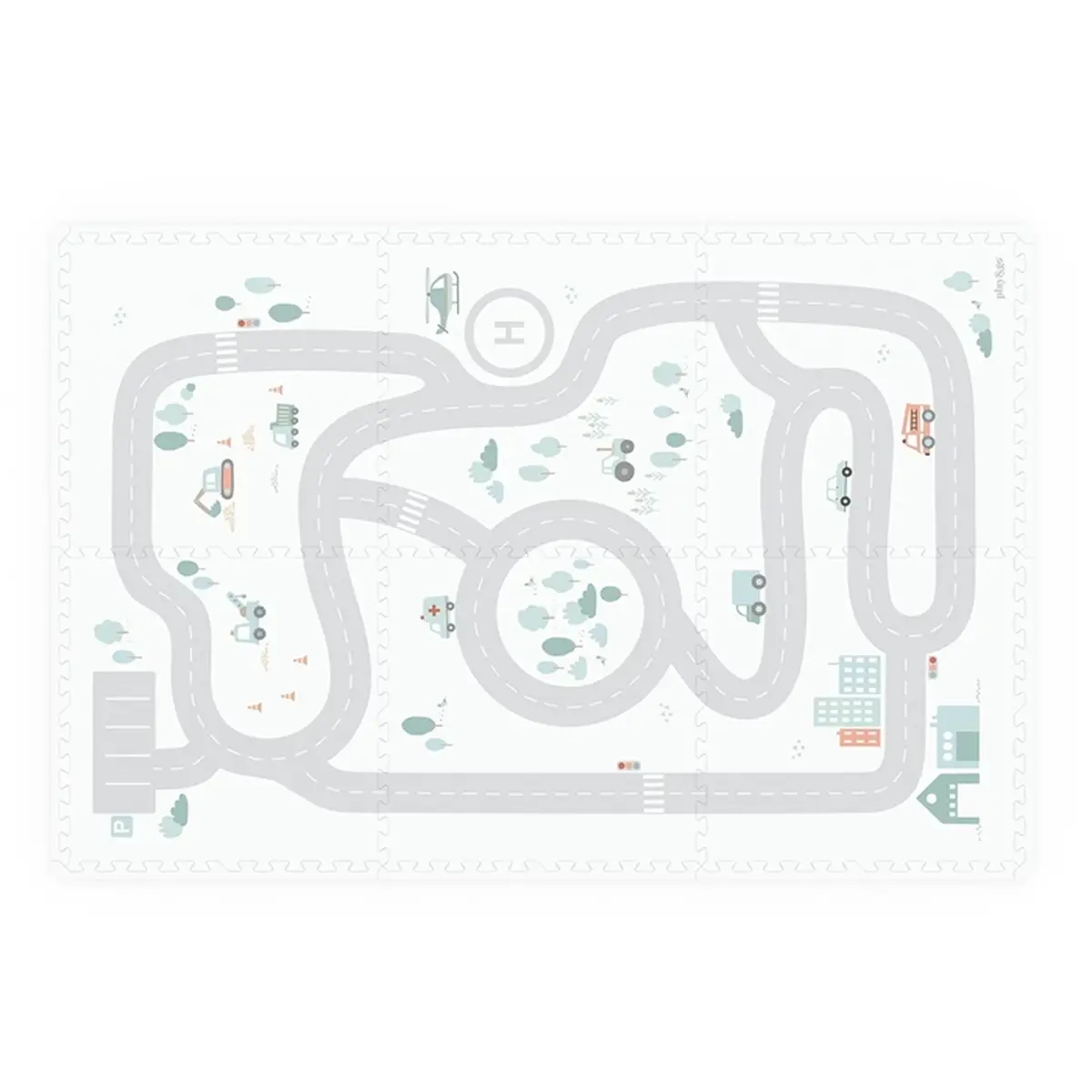 Play&Go Dwustronna Mata Piankowa EEVAA 3w1 Roadmap / Icons 4895250600980