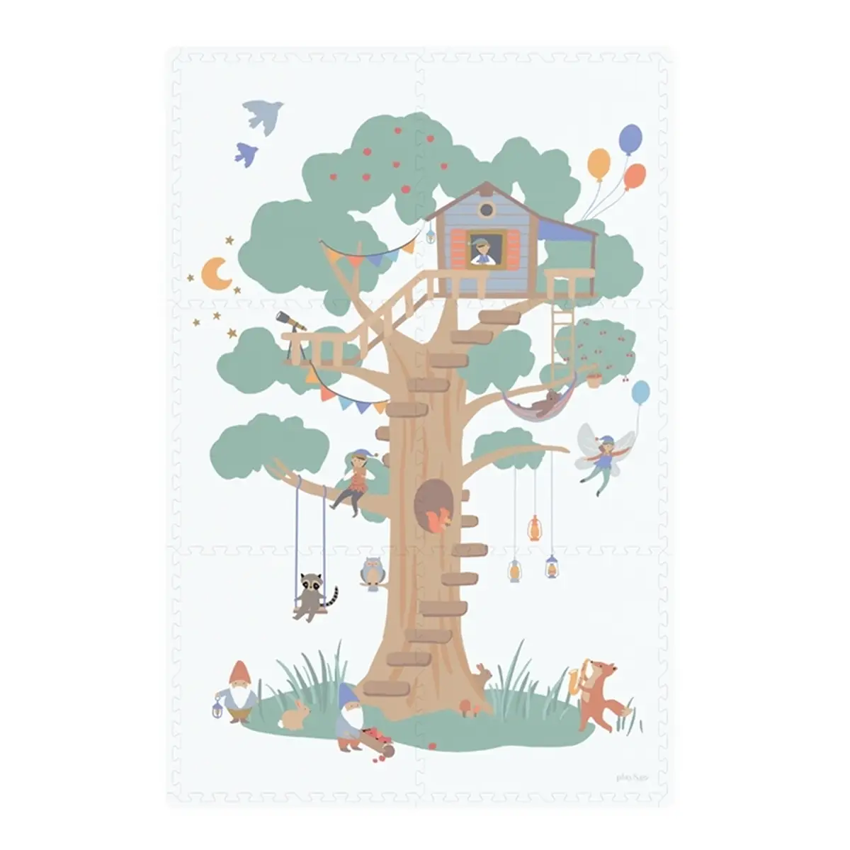Play&Go Dwustronna Mata Piankowa EEVAA 3w1 Treehouse 4895250601277