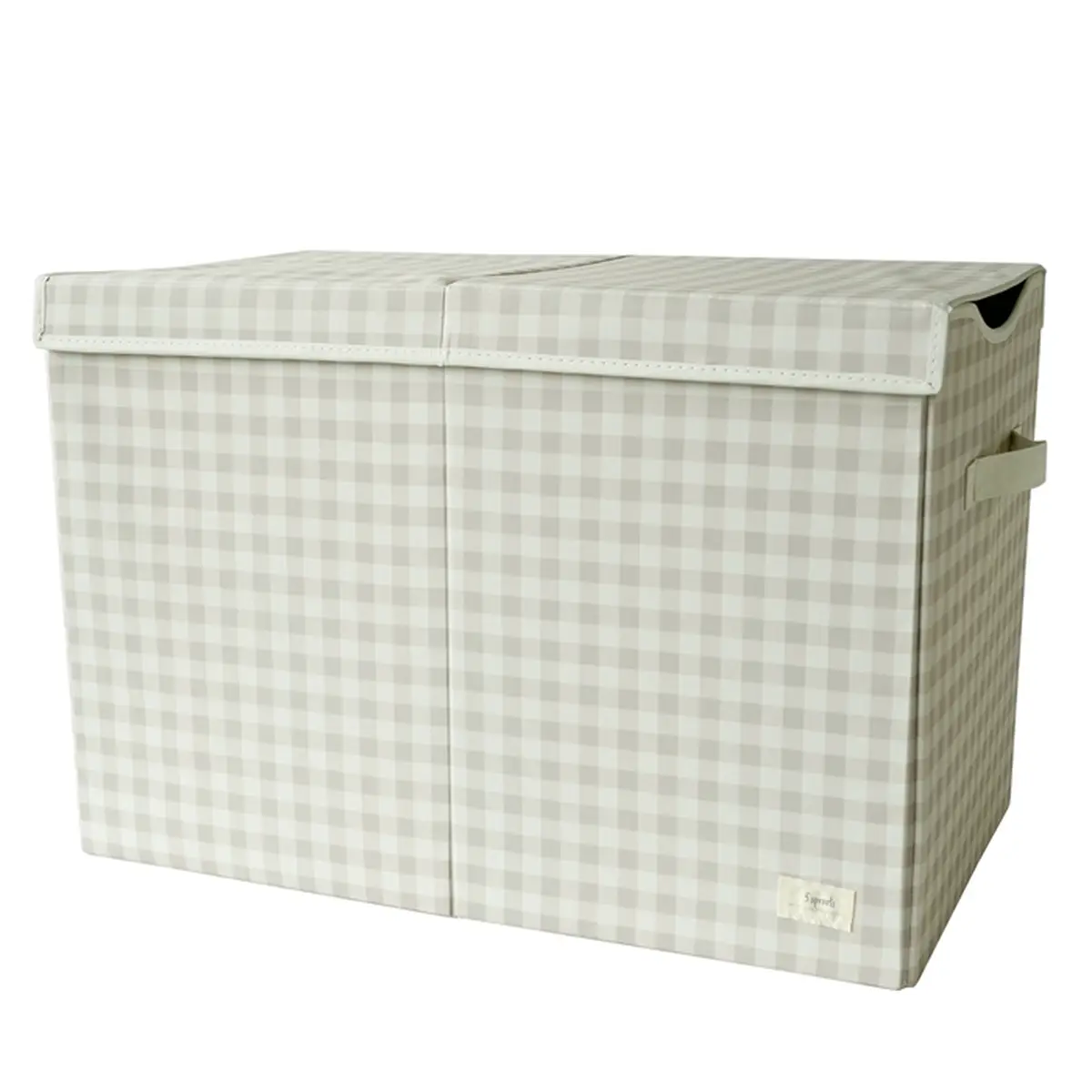 3 Sprouts Pudełko Zamykane Recycled Gingham Beige 812895003482