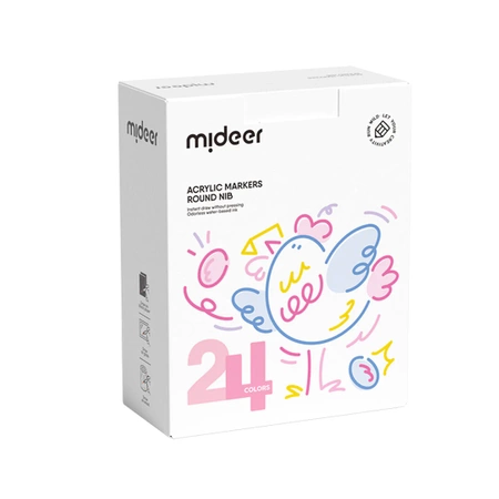 mideer mideer Markery akrylowe z okrągłą końcówką (24 kolory) 6936352512578