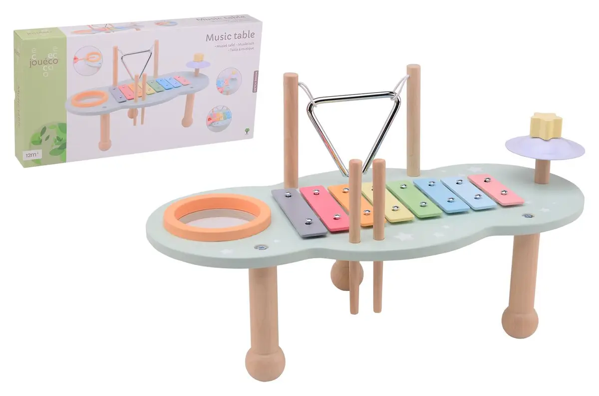 Joueco Drewniany muzyczny stolik z instrumentami