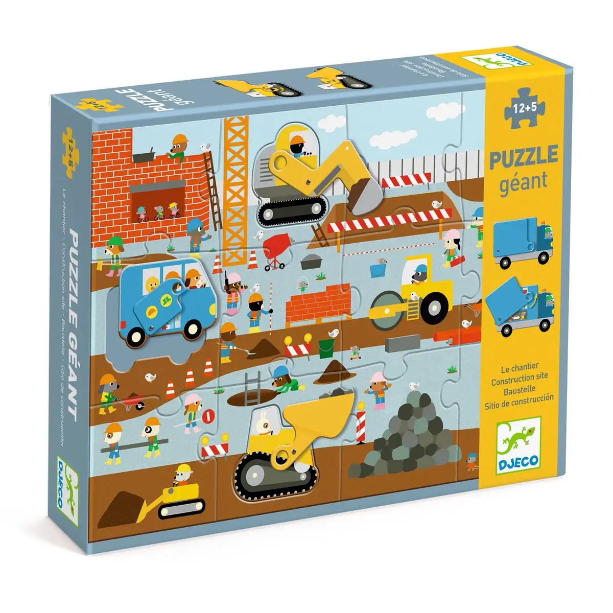 DJECO Puzzle kartonowe gigant PLAC BUDOWY DJ07167 3070900071674 DJ07167