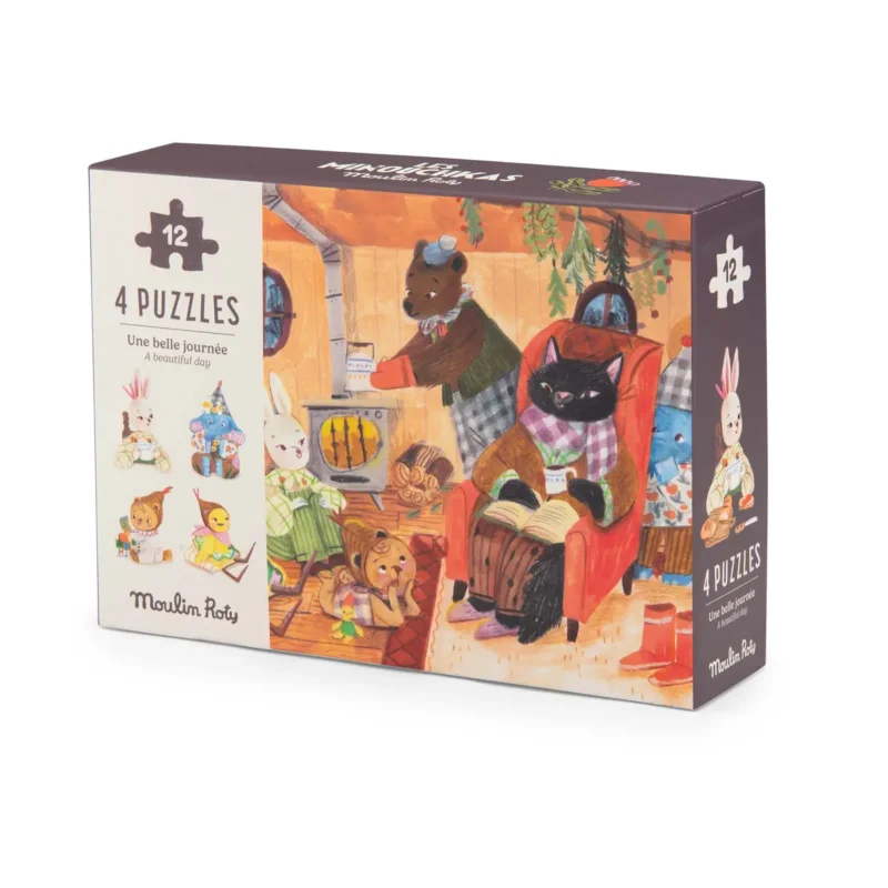 Moulin Roty Puzzle LES MINOUCHKAS 4 x 12 elementów 681440 3575676814406 681440