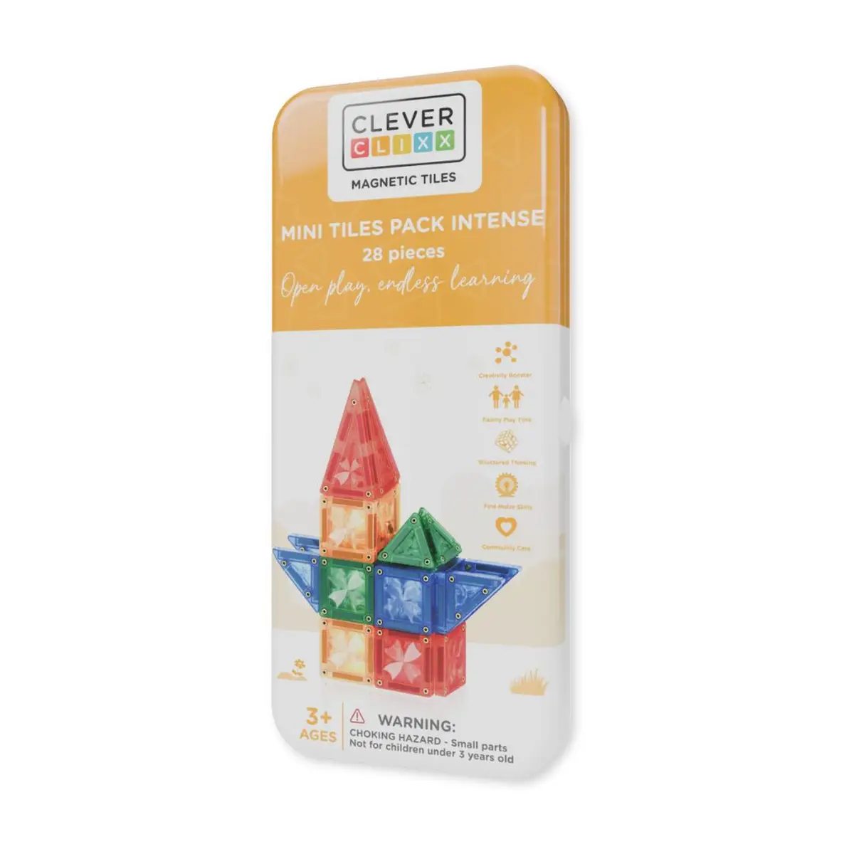 Cleverclixx - Klocki magnetyczne Mini Tiles Pack Intense 28 el.